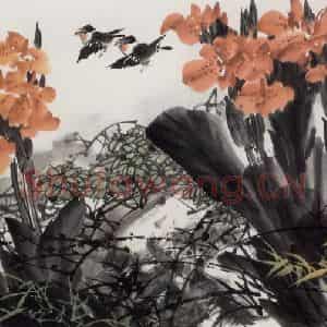 王晋元《艳阳天》国画花鸟写意作品图片鉴赏