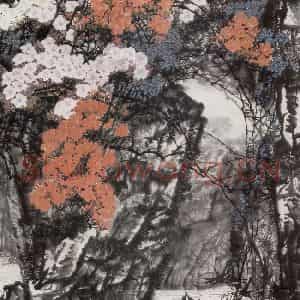 1979年 王晋元《涧》国画花鸟写意作品图片鉴赏