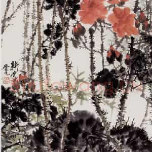 1979年 王晋元《新月》国画花鸟写意作品图片鉴赏