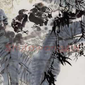 1981年 王晋元《栖丛》国画花鸟写意作品图片鉴赏