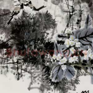 1982年 王晋元《山乡》国画花鸟写意作品图片鉴赏