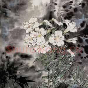 1982年 王晋元《深谷》国画花鸟写意作品图片鉴赏