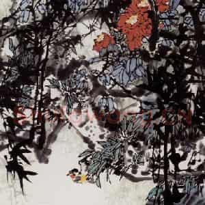 1982年 王晋元《春深》国画花鸟写意作品图片鉴赏