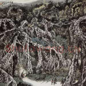1984年 王晋元《边塞景色》国画花鸟写意作品图片鉴赏