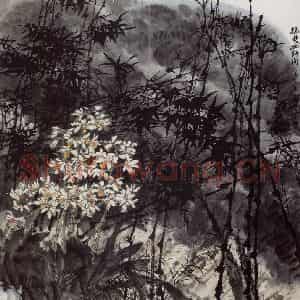 1985年 王晋元《摇曳山野间》国画花鸟写意作品图片鉴赏