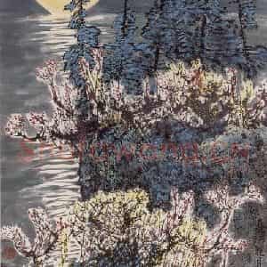 1991年 刘宝纯《春江花月》国画山水作品图片鉴赏
