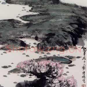 1978年 刘宝纯《春风又绿江南岸》国画山水作品图片鉴赏