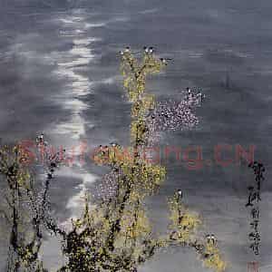 1980年 刘宝纯《江水日夜清》国画山水作品图片鉴赏