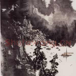 1985年 刘宝纯《峡江雨后》国画山水作品图片鉴赏