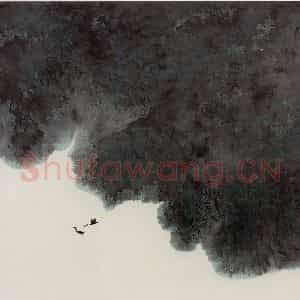 1987年 刘宝纯《春水》国画山水作品图片鉴赏
