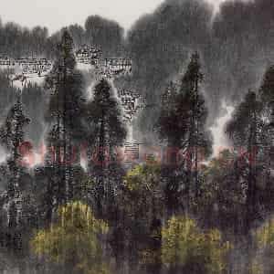 1987年 刘宝纯《东大寺远眺》国画山水作品图片鉴赏
