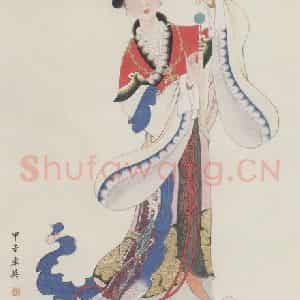 1984年 任率英《虹桥赠珠》国画人物作品图片鉴赏