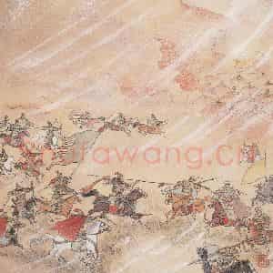 1985年 任率英《边塞诗》国画人物作品图片鉴赏
