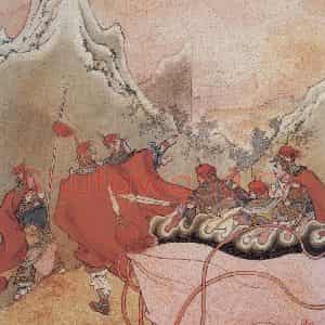 1986年 任率英《边塞诗》国画人物作品图片鉴赏
