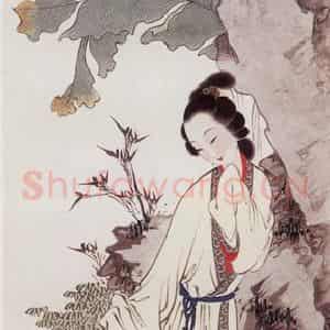 1942年 任率英《携婴图》国画人物作品图片鉴赏