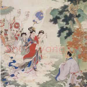 1956年 任率英《洛神》国画人物作品图片鉴赏