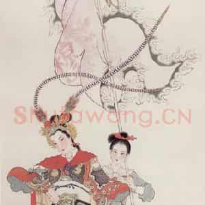 1962年 任率英《穆桂英挂帅破天门》国画人物作品图片鉴赏