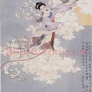 1976年 任率英《蝶恋花》国画人物作品图片鉴赏