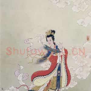 1979年 任率英《洛神》国画人物作品图片鉴赏