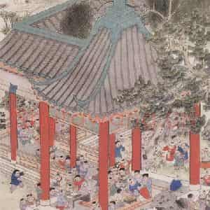 1981年 任率英《百子图》国画人物作品图片鉴赏