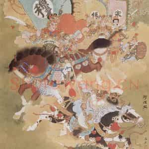 1983年 任率英《穆桂英》国画人物作品图片鉴赏
