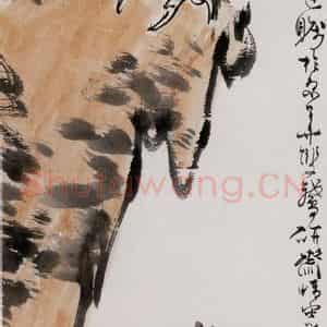 1993年 许麟庐《高瞻远瞩》国画花鸟写意作品图片鉴赏