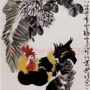 1994年 许麟庐《蕉阴》国画花鸟写意作品图片鉴赏