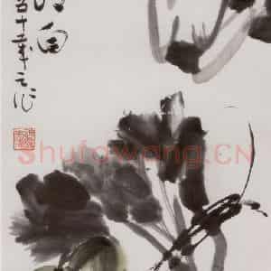1966年 许麟庐《三柿清白》国画花鸟写意作品图片鉴赏