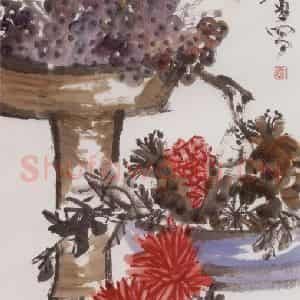 1966年 许麟庐《秋获》国画花鸟写意作品图片鉴赏