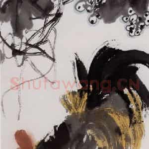 1974年 许麟庐《育子图》国画花鸟写意作品图片鉴赏