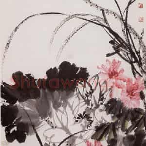 1976年 许麟庐《夏荷图》国画花鸟写意作品图片鉴赏