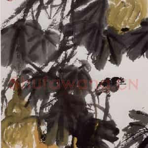 1976年 许麟庐《秋实》国画花鸟写意作品图片鉴赏