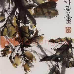 1976年 许麟庐《长寿图》国画花鸟写意作品图片鉴赏
