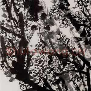 1976年 许麟庐《墨梅》国画花鸟写意作品图片鉴赏