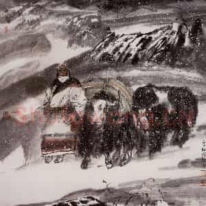 2001年 杜滋龄《风雪天地》国画综合作品图片鉴赏