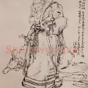 1983年 杜滋龄《搓羊毛的姑娘》国画人物作品图片鉴赏