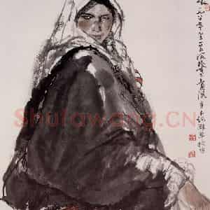 1983年 杜滋龄《回眸》国画人物作品图片鉴赏