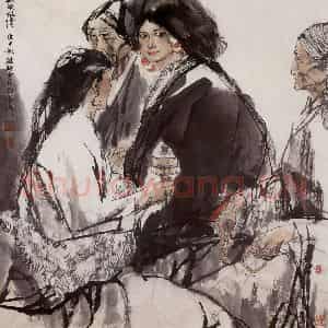 1990年 杜滋龄《藏族风情》国画人物作品图片鉴赏