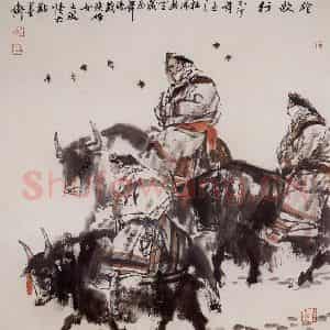 1995年 杜滋龄《踏歌行》国画综合作品图片鉴赏