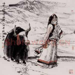 1999年 杜滋龄《喀喇昆仑雪域情》国画人物作品图片鉴赏