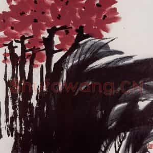 1996年 隋易夫《秋艳》国画花鸟作品图片鉴赏