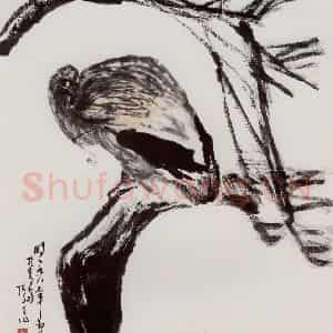 1987年 隋易夫《回眸一顾百鸟惊》国画花鸟作品图片鉴赏