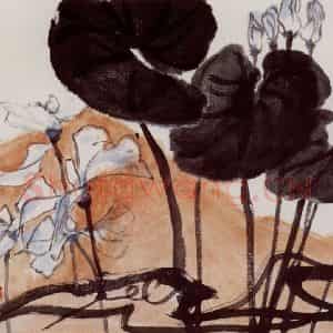 2001年 隋易夫《崂山野花》国画花鸟作品图片鉴赏