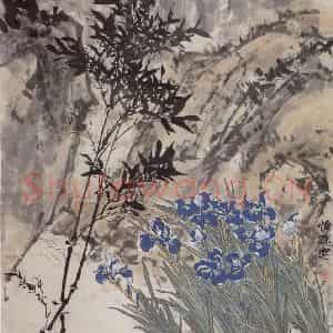 1960年 郭怡孮《山泉》国画花鸟作品图片鉴赏
