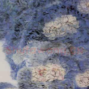1995年 郭怡孮《西湖过雨图》国画花鸟作品图片鉴赏