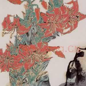 1999年 郭怡孮《山灯花放》国画花鸟作品图片鉴赏