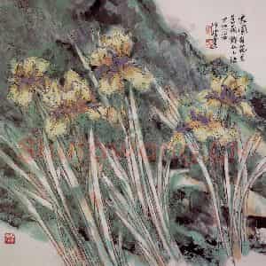 1985年 郭怡孮《家园有花》国画花鸟作品图片鉴赏