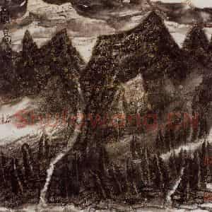 2003年 李宝林《风高图》国画山水作品图片鉴赏
