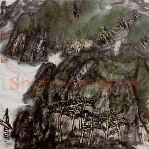 2003年 李宝林《松风》国画山水作品图片鉴赏