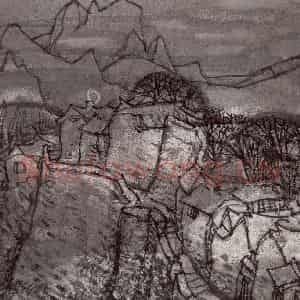 1986年 李宝林《燕山村居》国画山水作品图片鉴赏